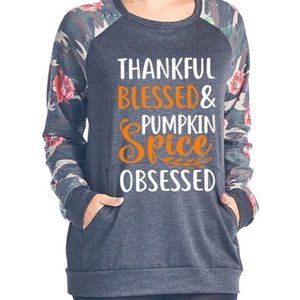 Pumpkin Spice PSL Camo Sweatshirt Distressed